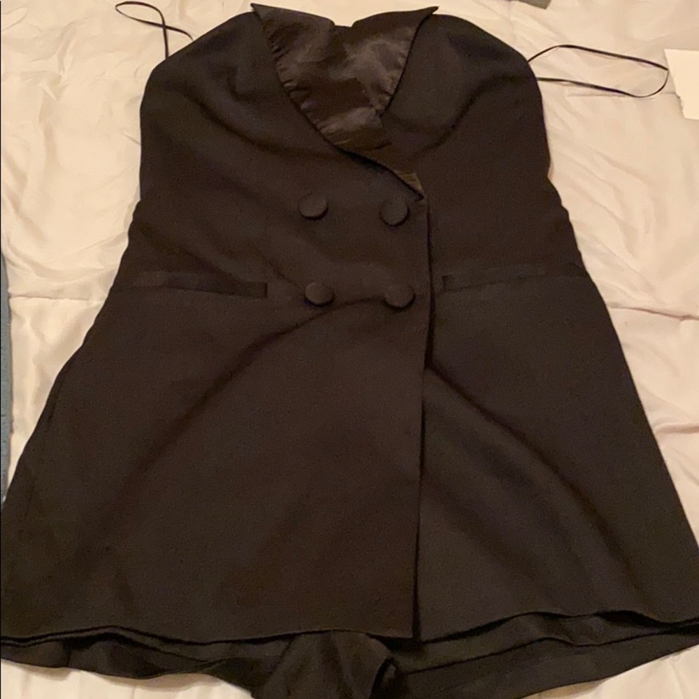 Black tuxedo looking romper